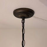 Tiffany Style Ceiling Lights Hanging Lamp Purple Stained Glass Green Leaves LED Bulbs Included EP1682