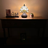 Tiffany Style Mini Table Lamp Gold Stained Glass Baroque Style 8"W*8"D*12"H