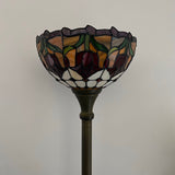 Tiffany Style Torch Floor Lamp Stained Glass Red Tulip EF1259