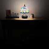 Tiffany Style Mini Table Lamp Stained Glass Hummingbird Flowers 8"W*8"D*12"H