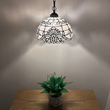 Tiffany Style Pendant Lights White Stained Glass Baroque Style 12"W*12"D*60"H