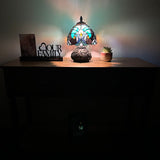 Tiffany Style Mini Table Lamp Green Brown Stained Glass 8"W*8"D*12"H