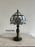 Enjoy Tiffany Style Baroque Style Lavender White Stained Glass Table Lamp Vintage ET0825