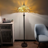 Tiffany style floor lamp Green Stained Glass Baroque Style 16"W*16"D*64"H