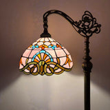 Tiffany Style Floor Lamp Pink Stained Glass Baroque Style Gooseneck Adjustable 20"W*12"D*63"H