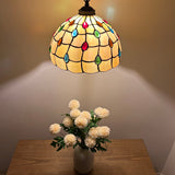 Tiffany Style Pendant Lights Gold Stained Glass Crystal Beans 12"W*12"D*60"H