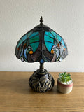 Enjoy Tiffany Style Table Lamp Green Stained Glass Include LED Bulb ET1038 H14*W10 In
