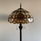 Tiffany style floor lamp Green Stained Glass Baroque Style 16"W*16"D*64"H