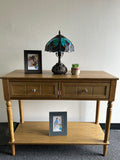 Enjoy Tiffany Style Table Lamp Green Stained Glass Include LED Bulb ET1038 H14*W10 In