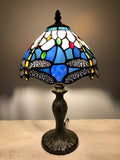 Enjoy Tiffany Style Blue Stained Glass Table Lamp Dragonfly ET0861