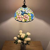 Tiffany Style Pendant Lighting Blue Pink Stained Glass Hummingbird 12"W*12"D*60"H