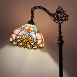 Tiffany Style Floor Lamp Pink Stained Glass Baroque Style Gooseneck Adjustable 20"W*12"D*63"H