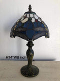 Enjoy Tiffany Style Blue Stained Glass Table Lamp Dragonfly ET0861