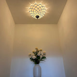 Tiffany Style Ceiling Light Fixtures Stained Glass Crystal Beans LED Bulbs 12"W*12"D*8"H
