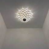Tiffany Style Ceiling Light Fixtures Stained Glass Crystal Beans LED Bulbs 12"W*12"D*8"H