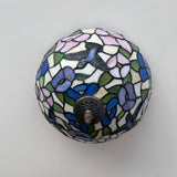 Tiffany Style Ceiling Light Fixtures Stained Glass Hummingbird Flowers LED Bulbs 12"W*12"D*8"H