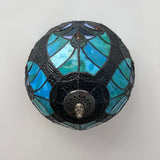 Tiffany Style Ceiling Lamp Green Brown Stained Glass 12"W*12"D*8"H