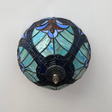 Tiffany Style Ceiling Lights Green Blue Stained Glass 12"W*12"D*8"H