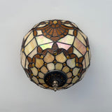 Tiffany Style Ceiling Lamp Gold Stained Glass Baroque Style 12"W*12"D*8"H