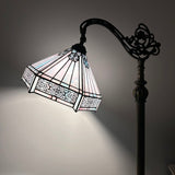 Tiffany Style Floor Lamp Sky Color Stained Glass Hexagon Gooseneck Adjustable EF1232