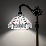 Tiffany Style Floor Lamp Sky Color Stained Glass Hexagon Gooseneck Adjustable EF1232