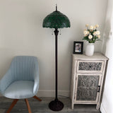 Tiffany style floor lamp Green Stained Glass Baroque Style 16"W*16"D*64"H