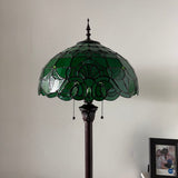 Tiffany style floor lamp Green Stained Glass Baroque Style 16"W*16"D*64"H
