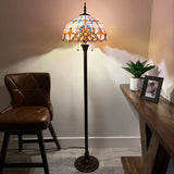 Tiffany style floor lamp Pink Stained Glass Baroque Style 16"W*16"D*64"
