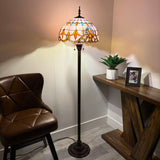 Tiffany style floor lamp Pink Stained Glass Baroque Style 16"W*16"D*64"