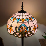 Tiffany style floor lamp Pink Stained Glass Baroque Style 16"W*16"D*64"