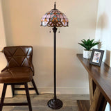 Tiffany style floor lamp Pink Stained Glass Baroque Style 16"W*16"D*64"
