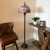 Tiffany style floor lamp Pink Stained Glass Baroque Style 16"W*16"D*64"