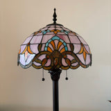 Tiffany style floor lamp Pink Stained Glass Baroque Style 16"W*16"D*64"