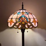 Tiffany style floor lamp Pink Stained Glass Baroque Style 16"W*16"D*64"