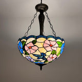 Tiffany Style Chandeliers Lighting Stained Glass Hummingbird Flowers LED Bulbs Included 16"W*16"D*60"H