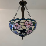 Tiffany Style Chandeliers Lighting Stained Glass Hummingbird Flowers LED Bulbs Included 16"W*16"D*60"H