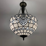 Tiffany Style Chandeliers Lighting  White Stained Glass Baroque Style LED Bulbs Included 16"W*16"D*60"H