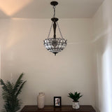 Tiffany Style Chandeliers Lighting  White Stained Glass Baroque Style LED Bulbs Included 16"W*16"D*60"H