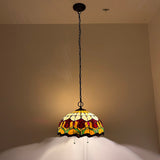Tiffany Style Hanging Lighting Stained Glass Red Tulips 16"W*16"D*75"H