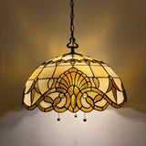 Tiffany Style Pendant Lighting Gold Stained Glass LED Bulbs Included 20”W*20”D*75”H