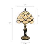 Tiffany Style Mini Table Lamp White Stained Glass Crystal Beans 8"D*8"W*15"H
