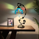 Tiffany style table lamp Green Stained Glass Dragonfly 21"H*11"W*8"D