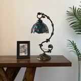 Tiffany style table lamp Green Stained Glass Dragonfly 21"H*11"W*8"D