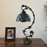 Tiffany style table lamp Green Stained Glass Dragonfly 21"H*11"W*8"D