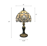 Tiffany Style Mini Table Lamp White Stained Glass Baroque Style Lavender 8"W*8"D*15"H