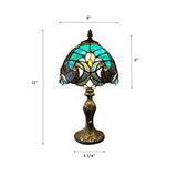 Tiffany Style Mini Table Lamp Green Stained Glass 8"D*8'W*15"H