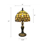 Tiffany Style Mini Table Lamp Gold Stained Glass Baroque Style Lavender 8"D*8'W*15"H