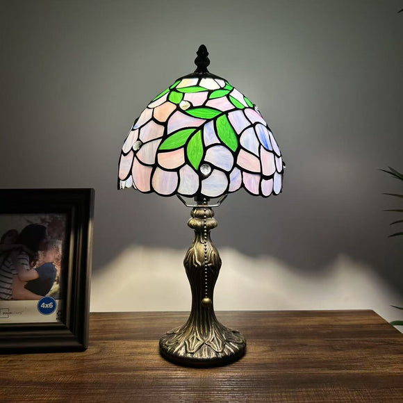 Tiffany Style Mini Table Lamp Purple Stained Glass 8