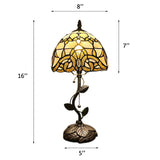 Tiffany Style Table Lamp Gold Stained Glass Baroque Style LED Bulb Included 8"W*8"D*16"H
