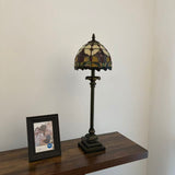 Tiffany Style Table Lamp Stained Glass Red Tulips 8"W*8"D*24"H